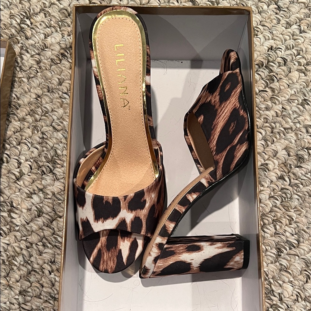 Anna Brown Leopard Print Heels